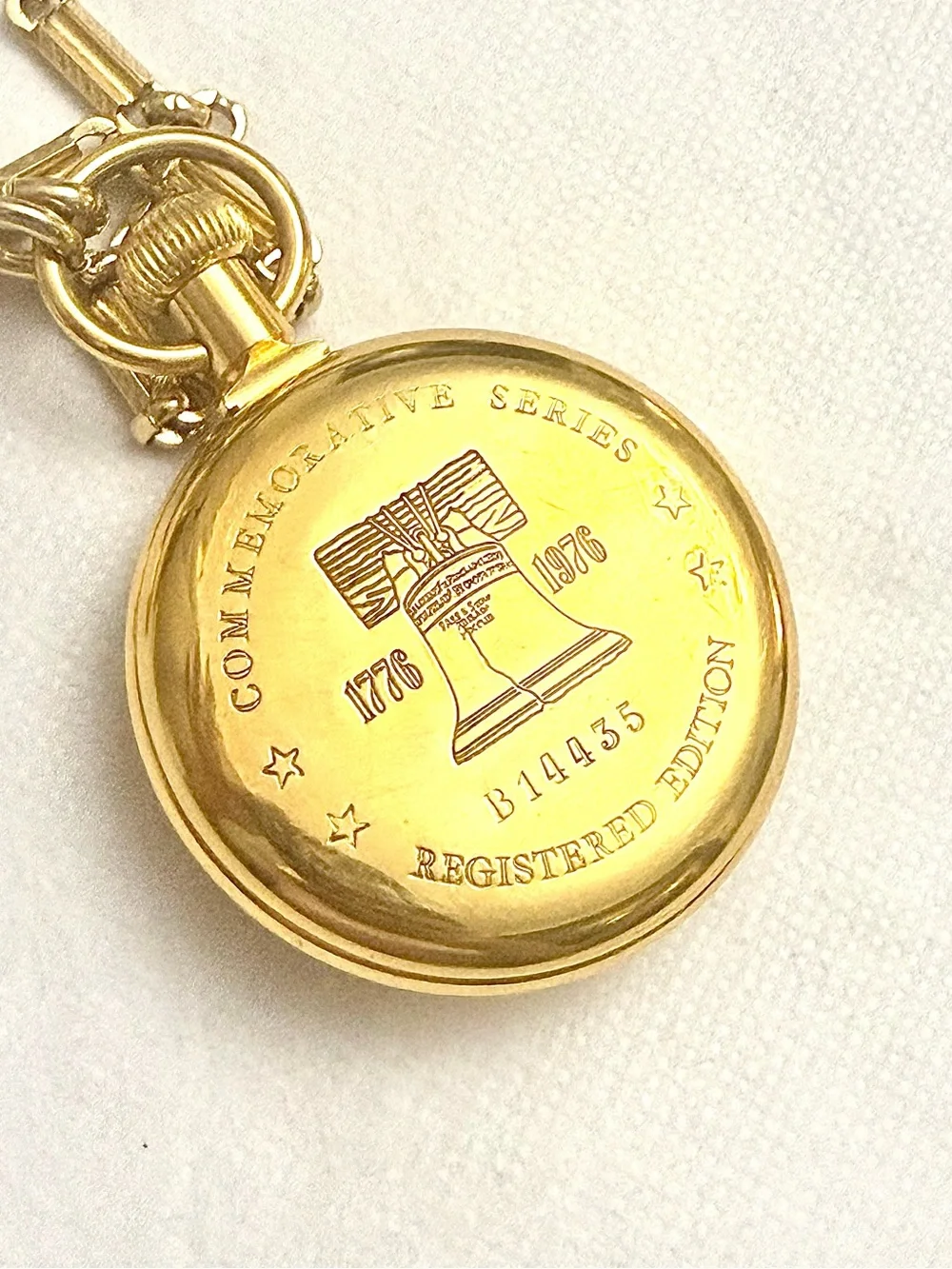 Vintage 1976 Bradley Bicentennial Commemorative Pocket Watch Registered Edition